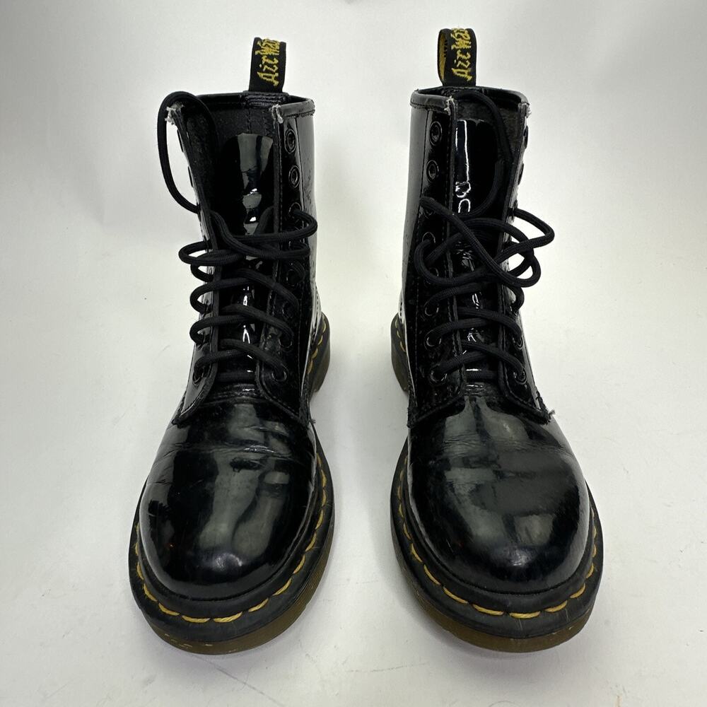 Dr. Martens 1460 W Black Patent Leather Lace Up Boots Women’s Size 5